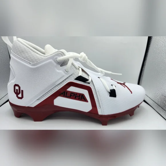 Jordan Alpha Menace Pro 3 Wide \'Oklahoma Away\' PE Nike Air Jordan Alpha Menace Pro 3 Oklahoma Sooners PE  main image 4